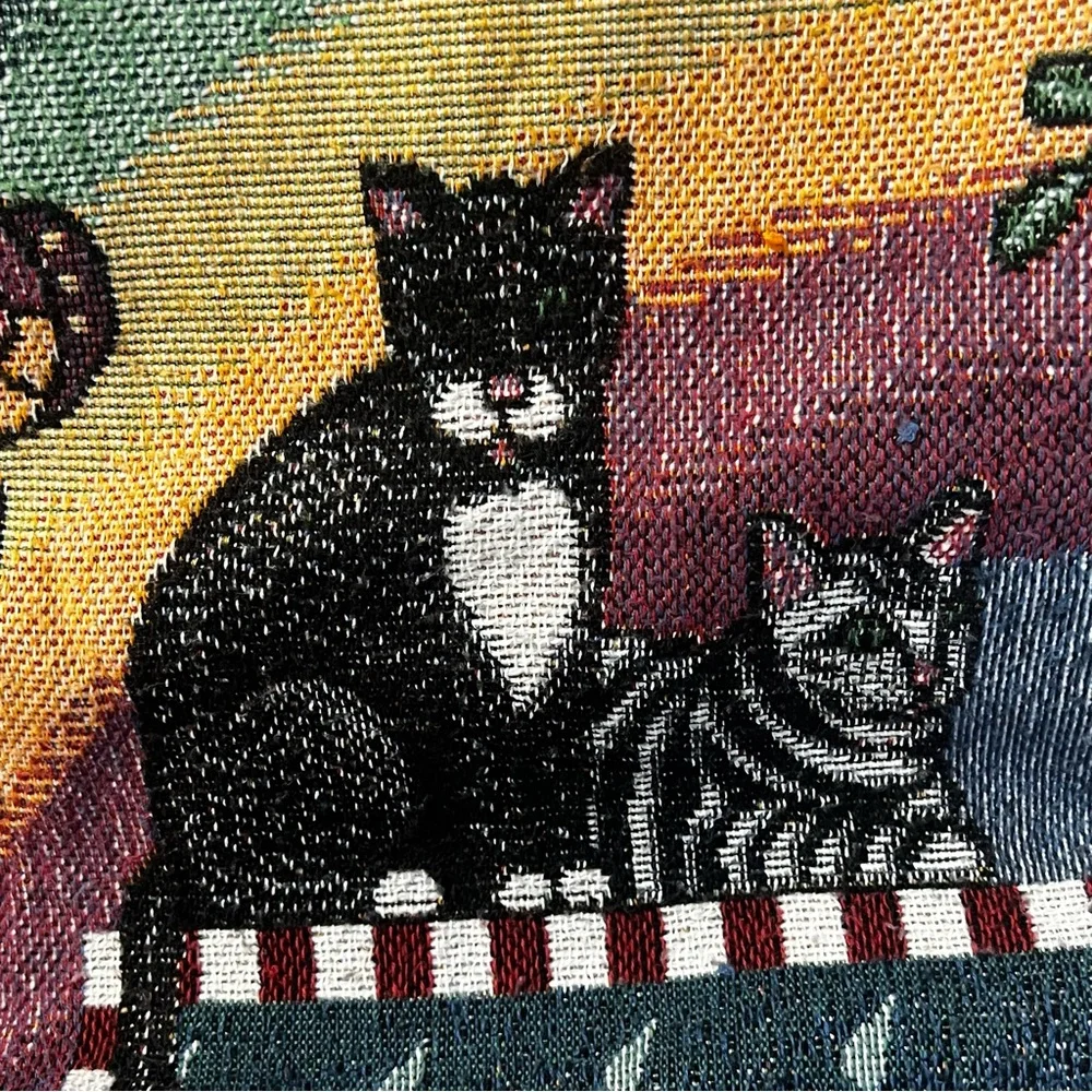 Noah’s Ark Woven Tapestry Blanket Throw by American Weavers Vintage 1990’s